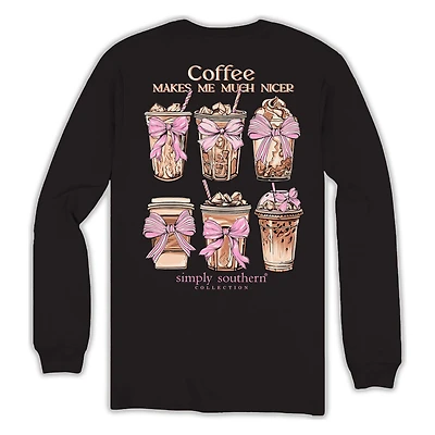 Coffee Makes Me Nicer Long Sleeve T-Shirt