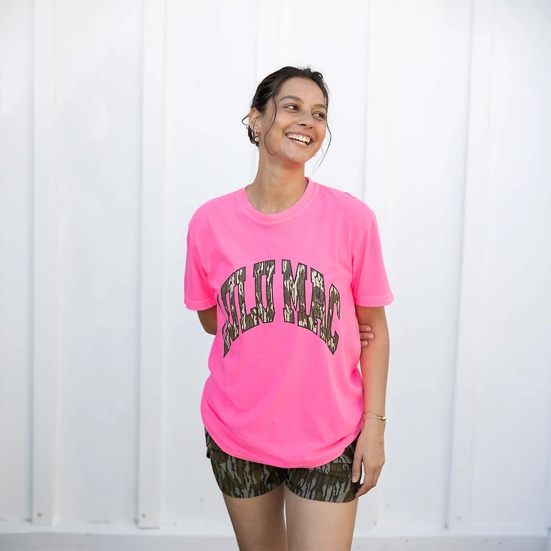 Lulu Mac Camo Fill Short Sleeve T-Shirt Neon Pink