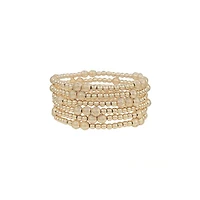 Large Gold Beaded Bracelet Set