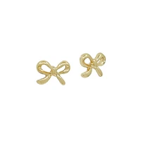 Gold Bow Stud Earrings