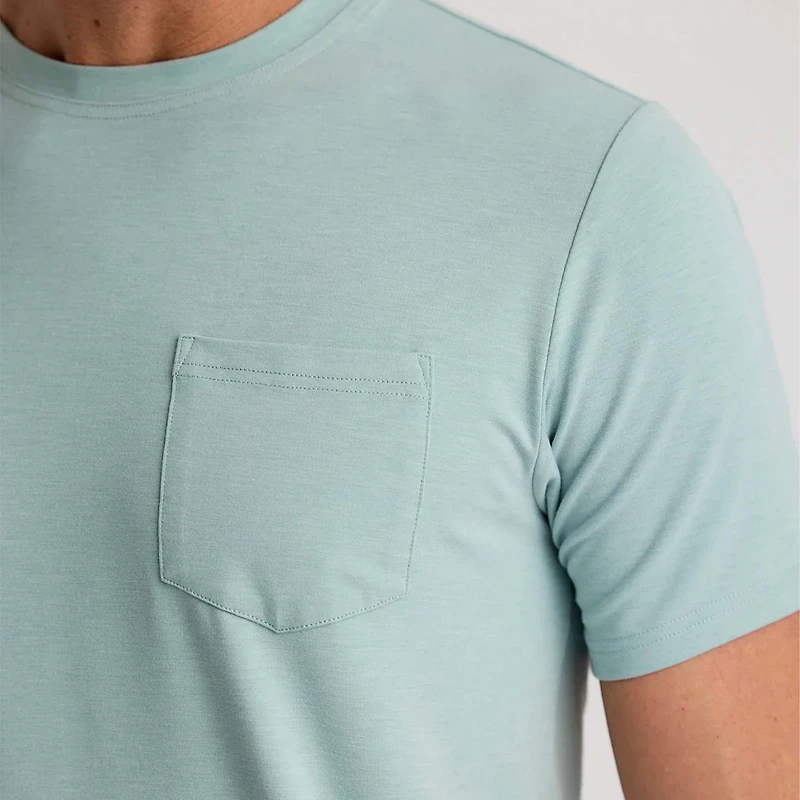 Flex Pocket Short Sleeve T-Shirt Heather Ocean Mist