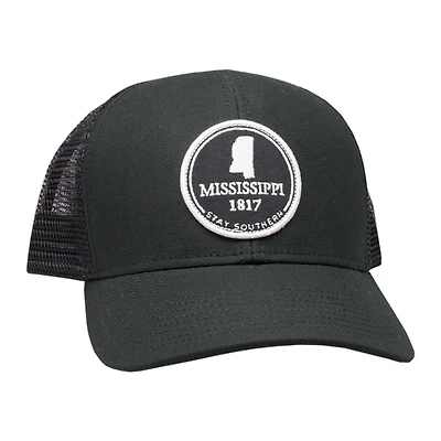 Mississippi Mesh Back Trucker Hat in Black