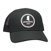 Mississippi Mesh Back Trucker Hat in Black