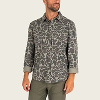 Men's Fireside Button-Down Overshirt Dark Green Mallard Camo