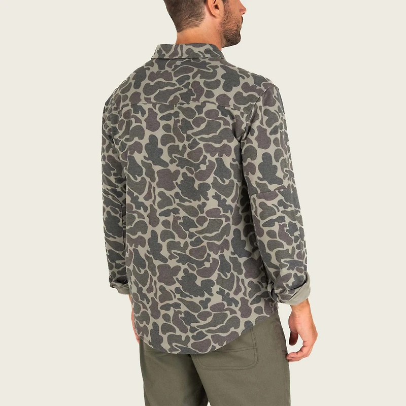 Men's Fireside Button-Down Overshirt Dark Green Mallard Camo