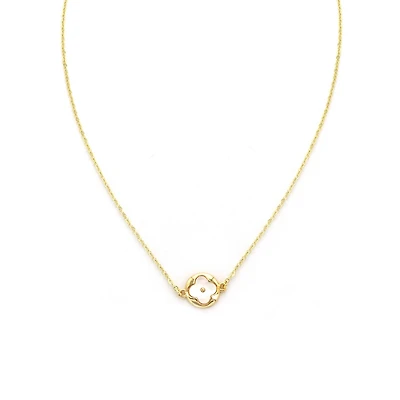 Mother of Pearl Clover Gold Necklace