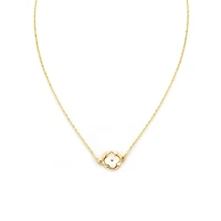 Mother of Pearl Clover Gold Necklace
