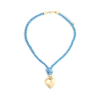 Blue Rope Heart Necklace