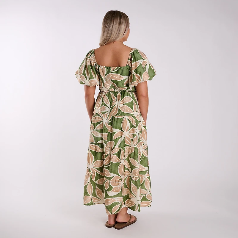Twist Front Floral Maxi Dress