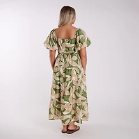 Twist Front Floral Maxi Dress