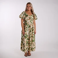 Twist Front Floral Maxi Dress