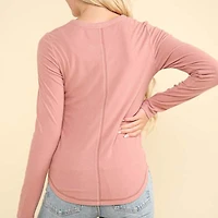 Lightweight Jersey One Pocket Henley Top