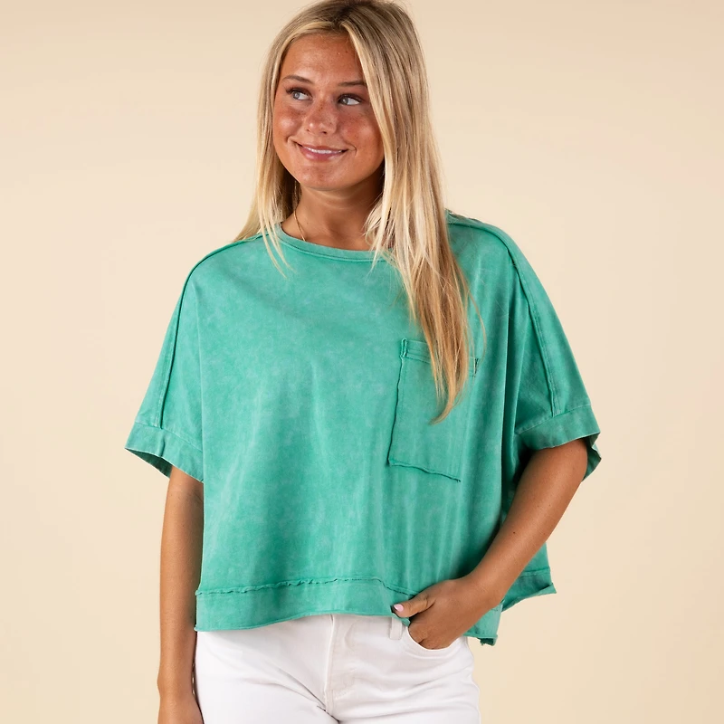 Boxy Pocket Short Sleeve Crop Top