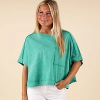 Boxy Pocket Short Sleeve Crop Top
