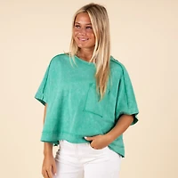 Boxy Pocket Short Sleeve Crop Top