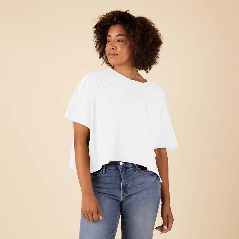 Boxy Pocket Short Sleeve Crop Top
