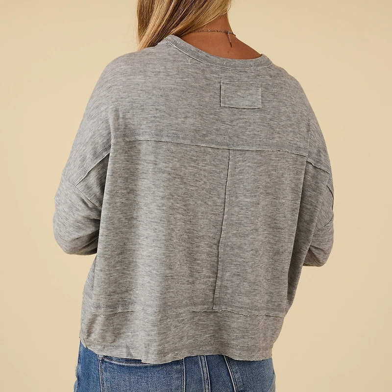 Long Sleeve Relaxed Pocket Top