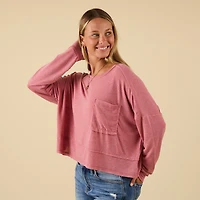 Long Sleeve Relaxed Pocket Top