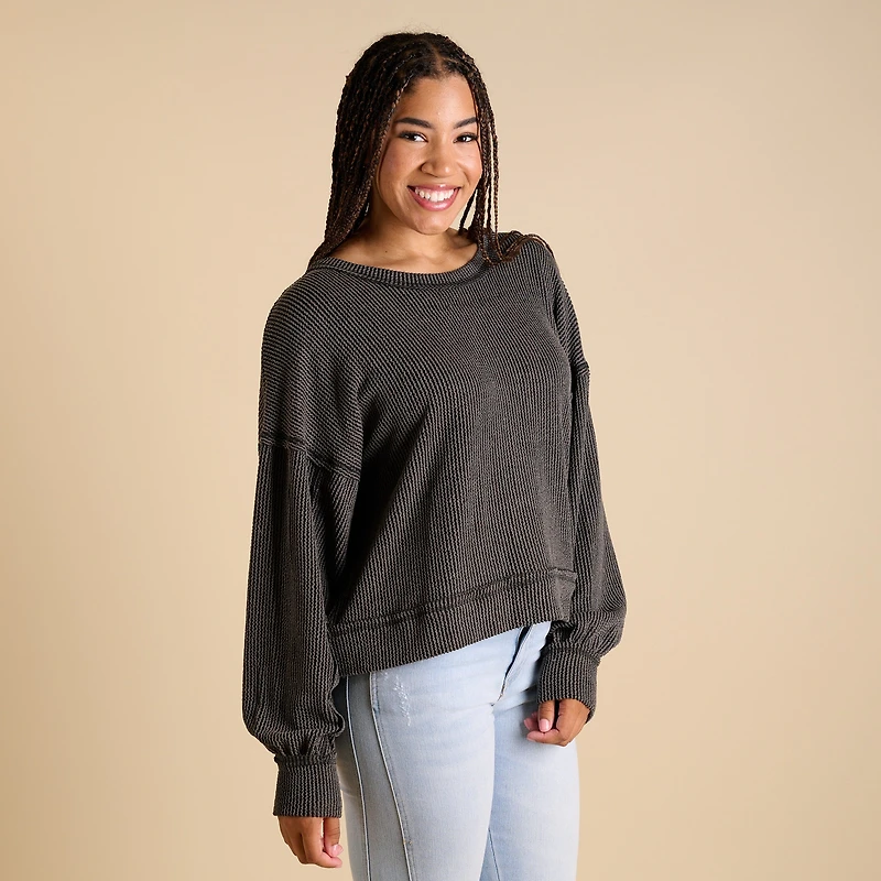 Women's Square Back Long Sleeve Top