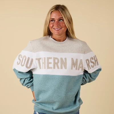 Varsity Color Block Crewneck Sweatshirt