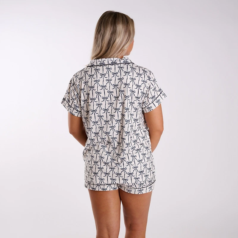 Bow Stripe Pajama Set