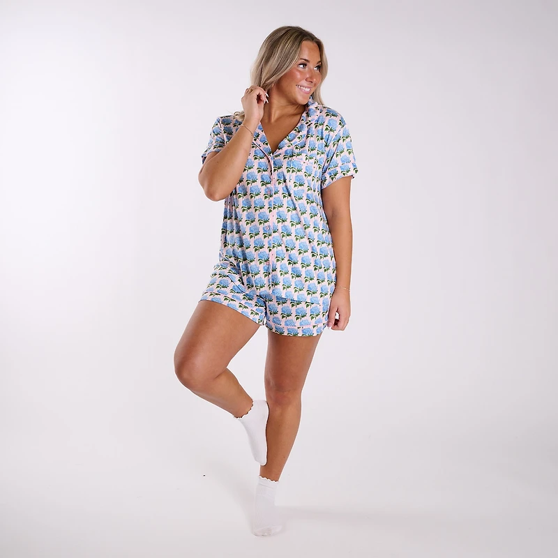 Hydrangea Stripe Pajama Set