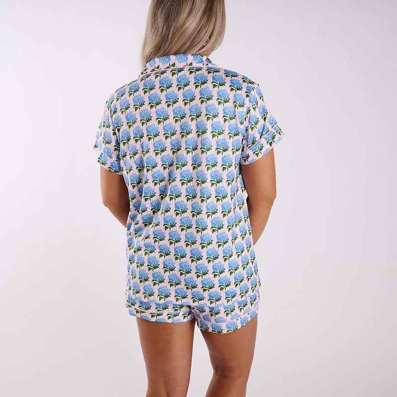 Hydrangea Stripe Pajama Set
