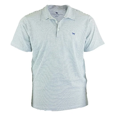 Striped Men's Short Sleeve Polo Grey and White