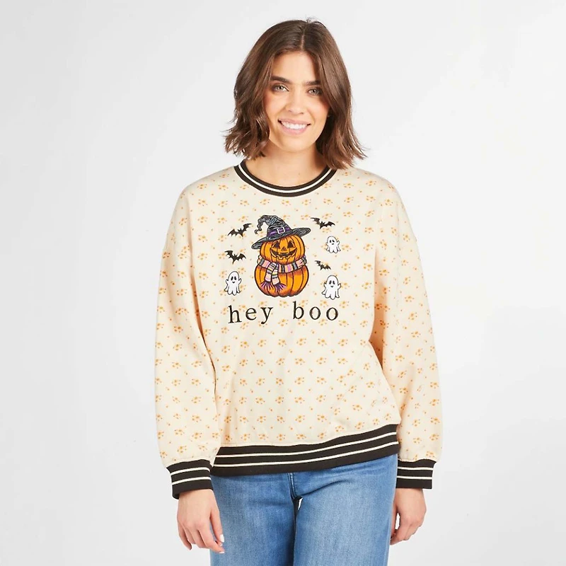Hey Boo Floral Crewneck Sweatshirt