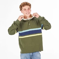 Men's Rugby Long Sleeve Polo Green