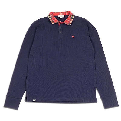 Men's Rugby Long Sleeve Polo Navy