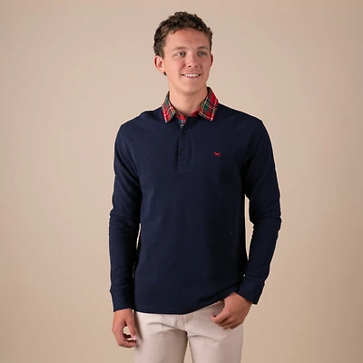 Men's Rugby Long Sleeve Polo Navy