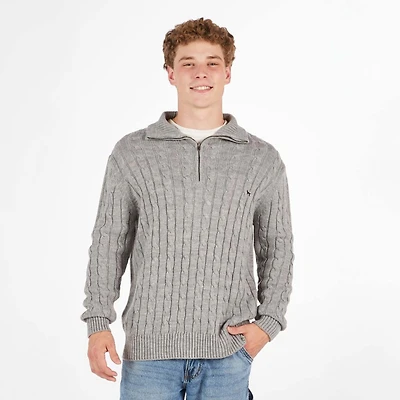 Men's Grey Quarter Zip Pullover