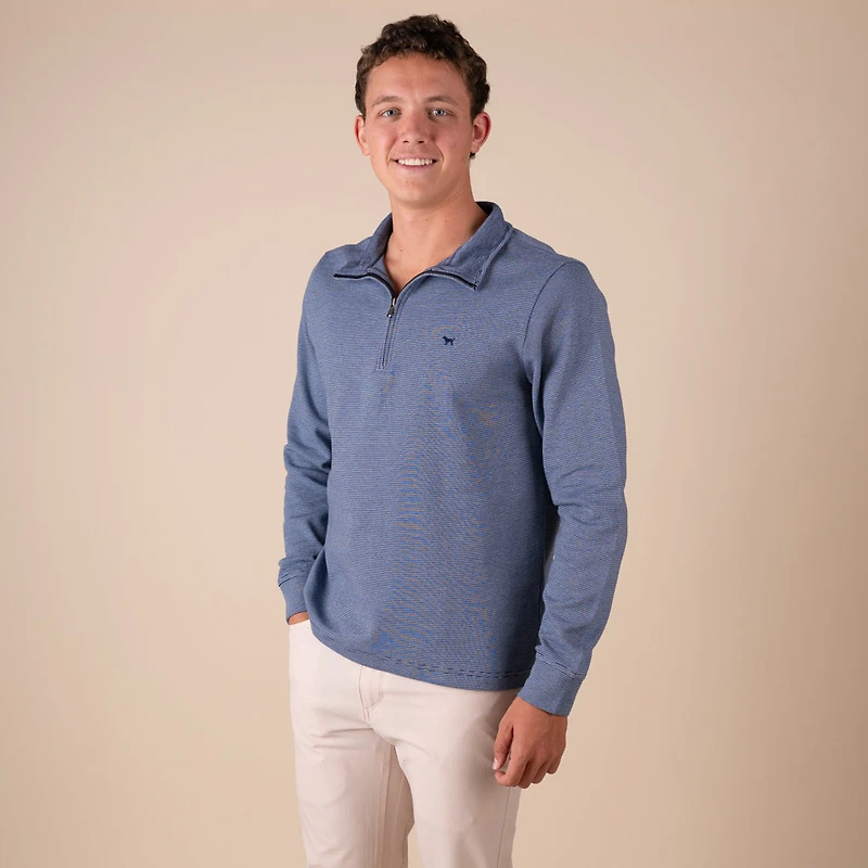 Men's Blue Quarter Zip Pullover