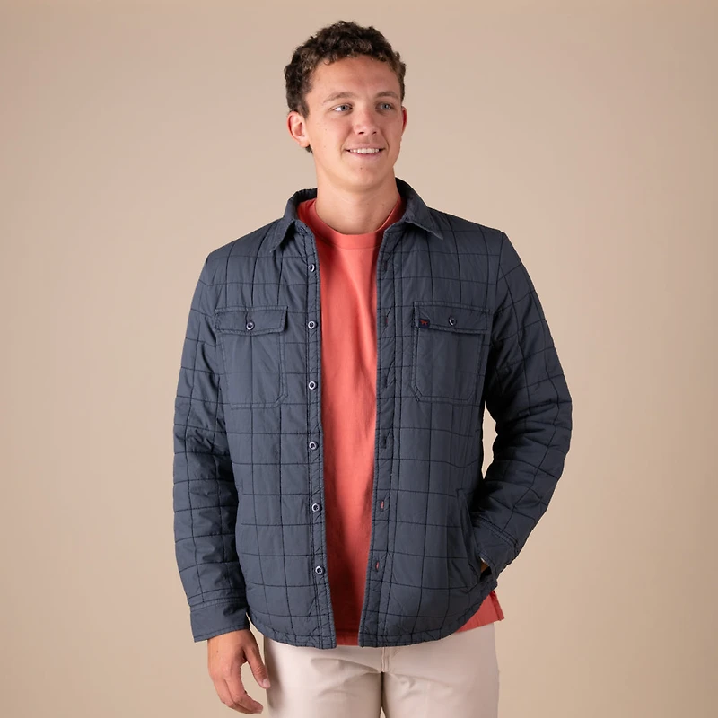Men's Navy Blue Quilted Hunter Shacket