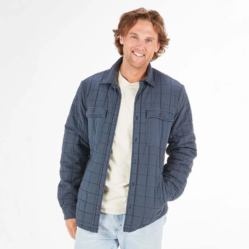 Men's Navy Blue Quilted Hunter Shacket