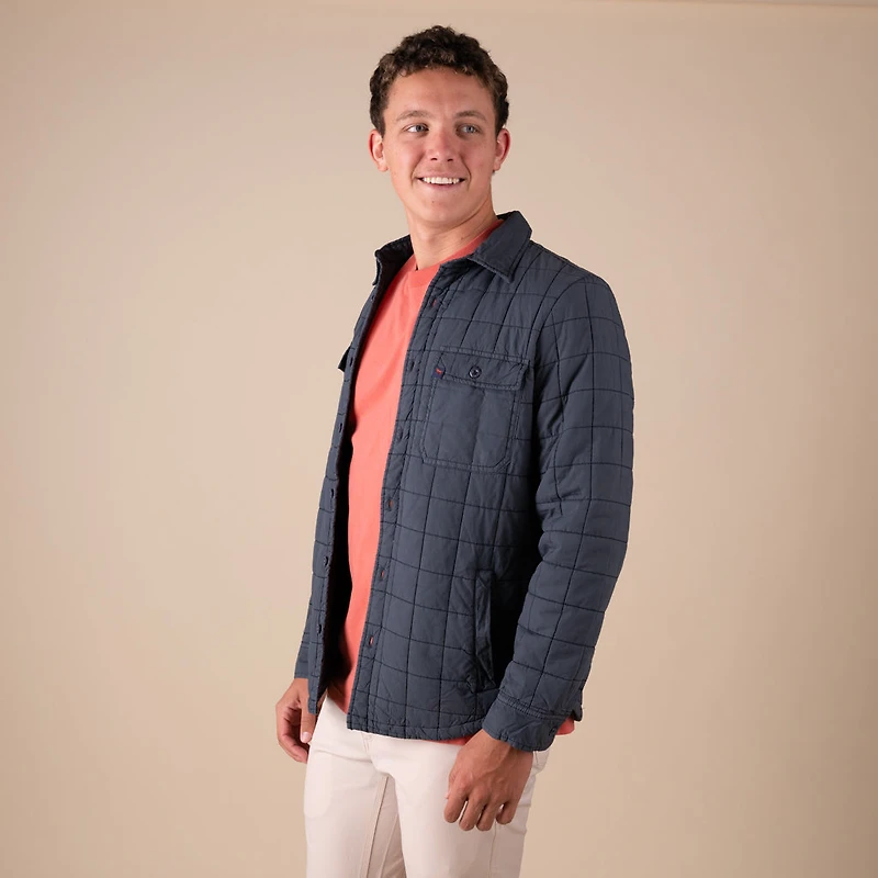 Men's Navy Blue Quilted Hunter Shacket