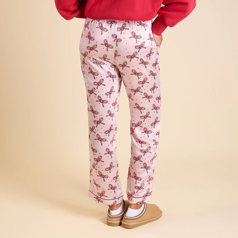 Women's Candy Cane Bow Pajama Pants