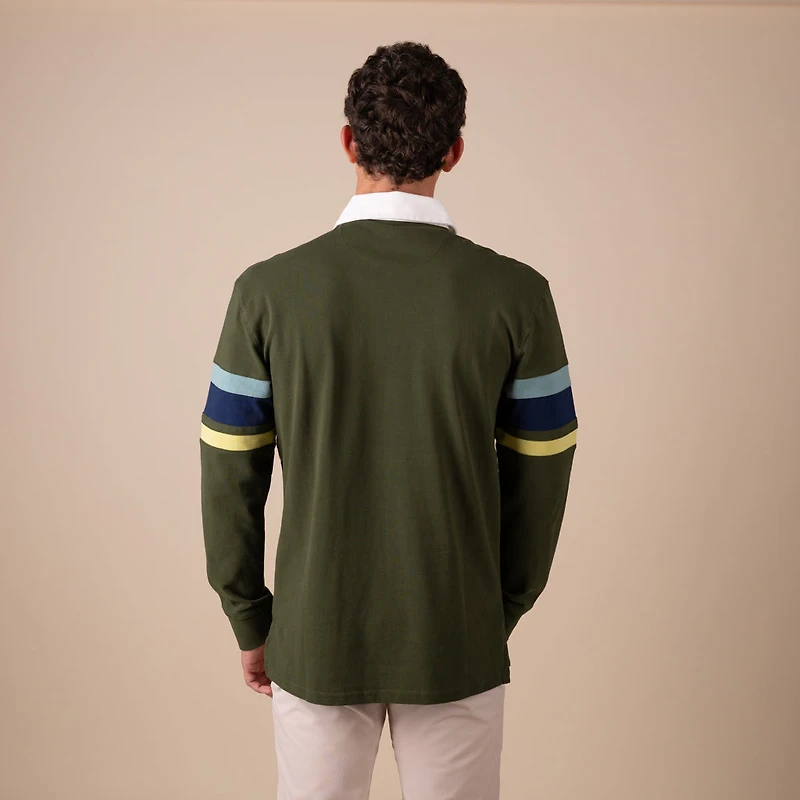Men's Rugby Long Sleeve Polo Green