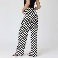 Women's Black Checkered Pants