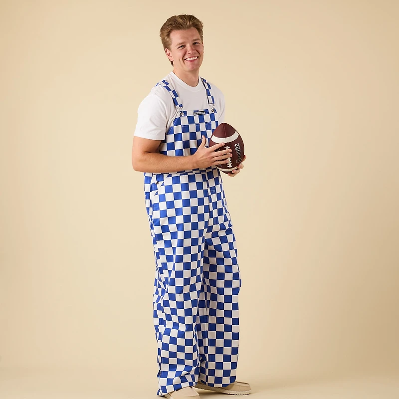 Royal Blue and White Overall Bibs