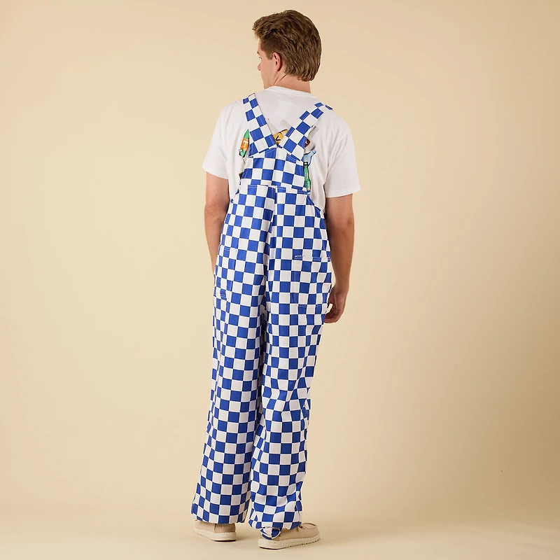 Royal Blue and White Overall Bibs