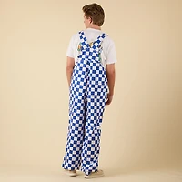 Royal Blue and White Overall Bibs