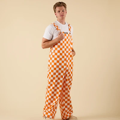 Checked Orange and White Overall Bibs
