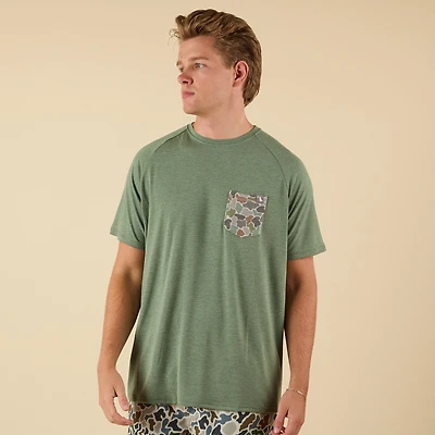 Heather Blend Crewneck Short Sleeve T-Shirt Pine