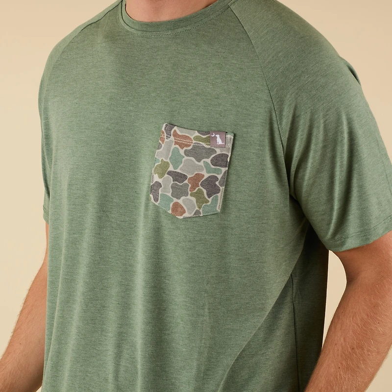 Heather Blend Crewneck Short Sleeve T-Shirt Pine