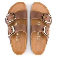Women's Arizona Leather Big Buckle Sandals Cognac