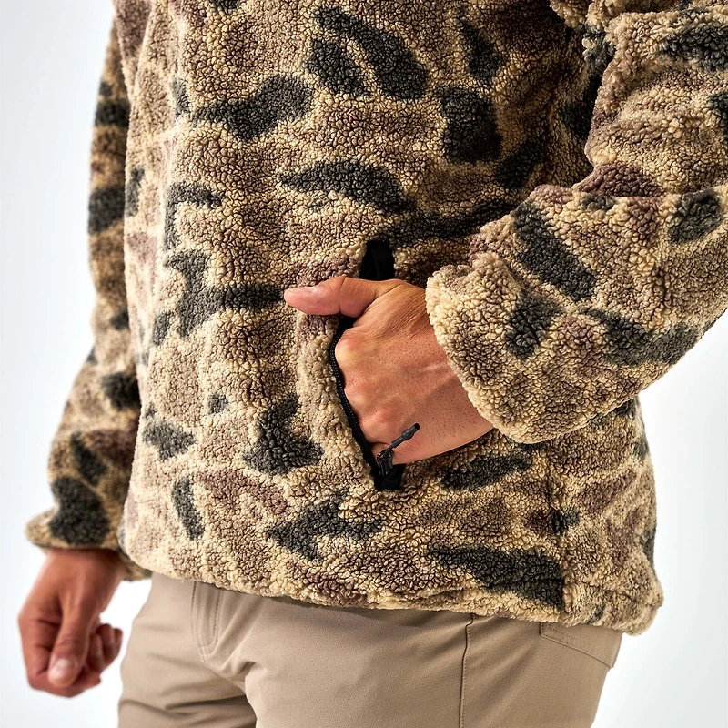 Men's Sherpa Quarter Zip Pullover Rocky Mountain Camo