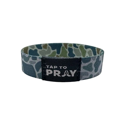 Tap To Pray Wristband River Rock Camo Moss Slate
