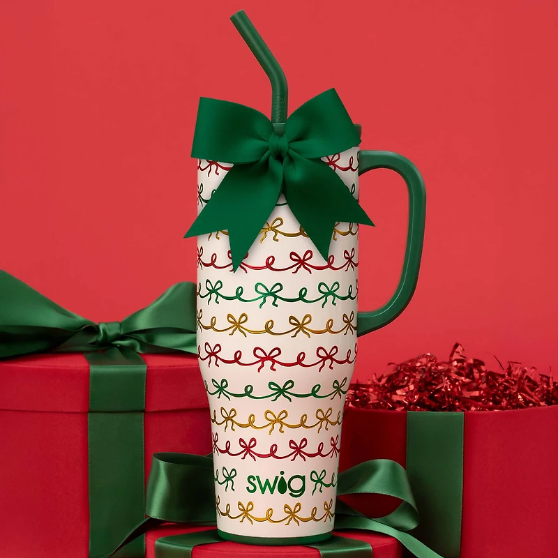 40oz Mega Mug in Christmas Bows